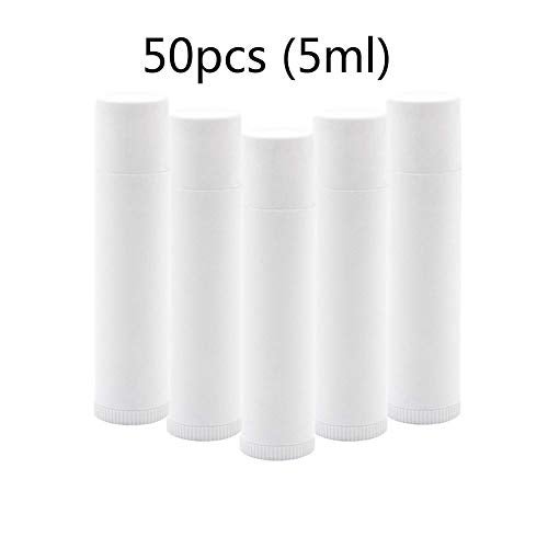 UPSTORE 50 قطعة أنابيب بلسم شفاه فارغة سعة 5 مل بيضاء من أبستور - Image 3