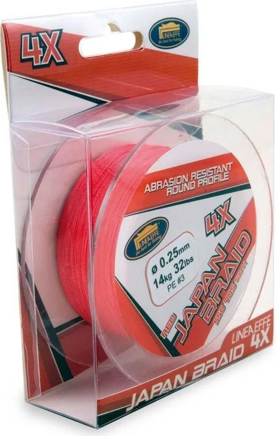 Lineaeffe Japanese Braid Red 500 mt 4 Braided Thread 0.30 mm