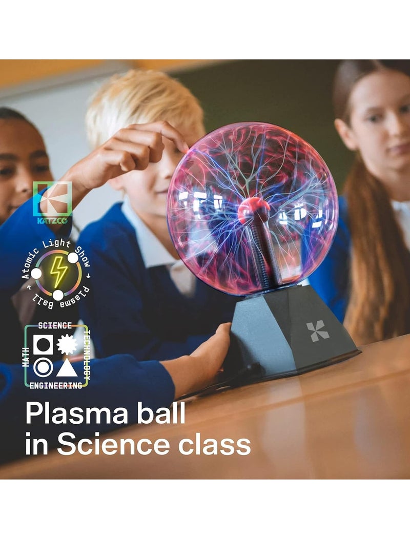 ELTRAZONE 8-Inch Plasma Ball – Nebula Thunder Lightning Globe with Static Electricity in Vacuum-Pressured Glass – Plug-in for Parties, Home Decor, STEM Learning, & More - Image 2