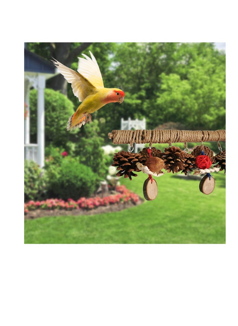 Bird Perch Stand Perches for Bird Cages, Bird Cage Parrot Toys, Natural Wood Bird Perch Stand,Bird Cage Accessories for Parrots for Parakeet Parrot, Cockatiel, Budgerigar, Conure, Lovebirds