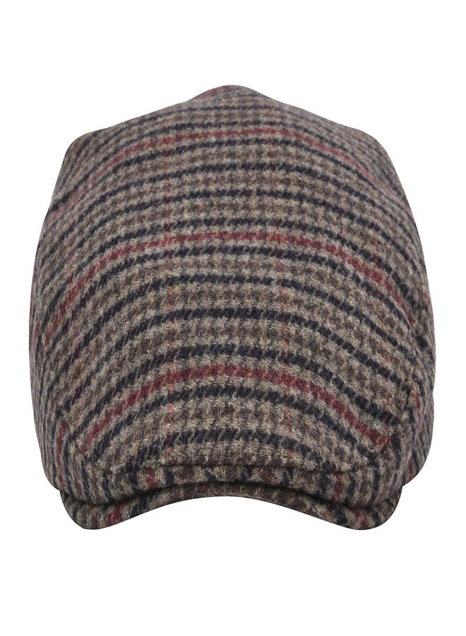STARANCE Men Hat Wool Blend Newsboy Ivy Tweed Flat Cap, Houndstooth Coffee, 7 1/2 - Image 4