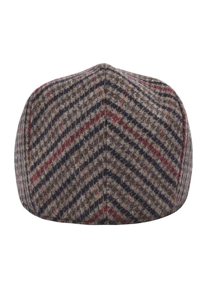 STARANCE Men Hat Wool Blend Newsboy Ivy Tweed Flat Cap, Houndstooth Coffee, 7 1/2 - Image 5