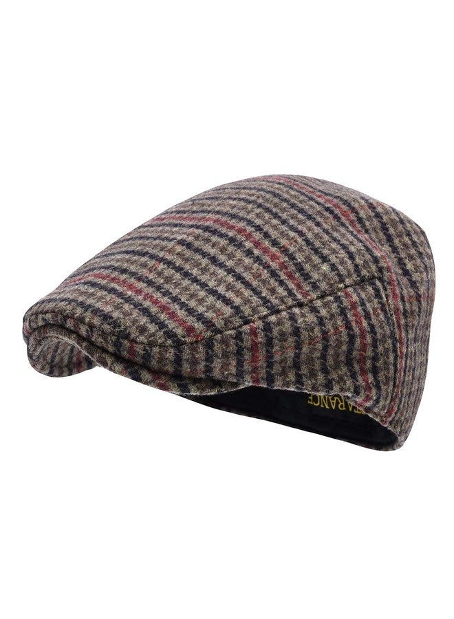 STARANCE Men Hat Wool Blend Newsboy Ivy Tweed Flat Cap, Houndstooth Coffee, 7 1/2 - Image 1