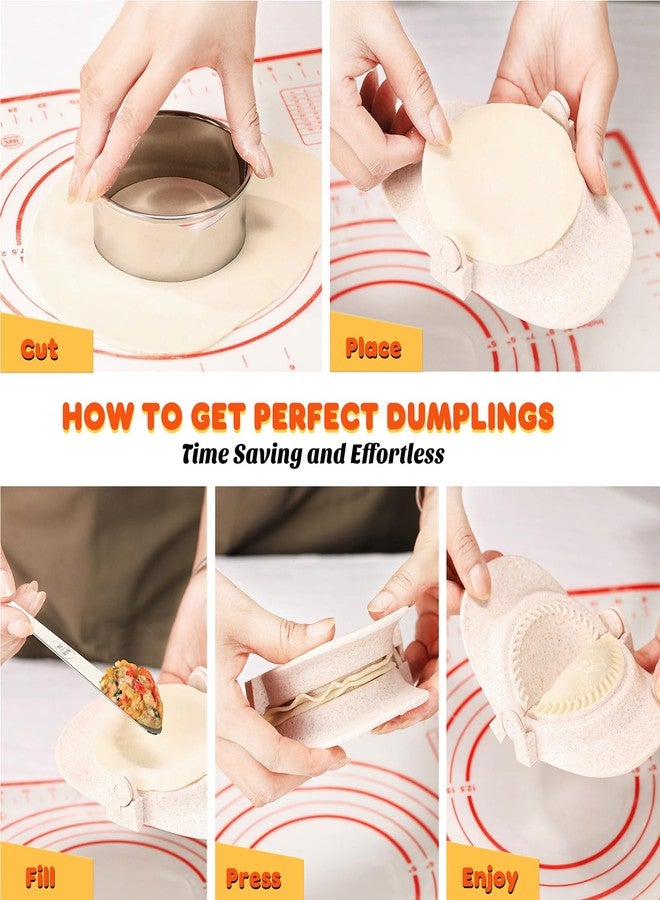 طقم صنع الزلابية من ناموبي مكون من 7 قطع - طقم صنع إمبانادا متكامل مع قوالب ضغط وقواطع دائرية، أدوات مطبخ خالية من مادة BPA للطبخ المنزلي، هدية ممتعة للعائلة/الأصدقاء (بيج) - Image 4