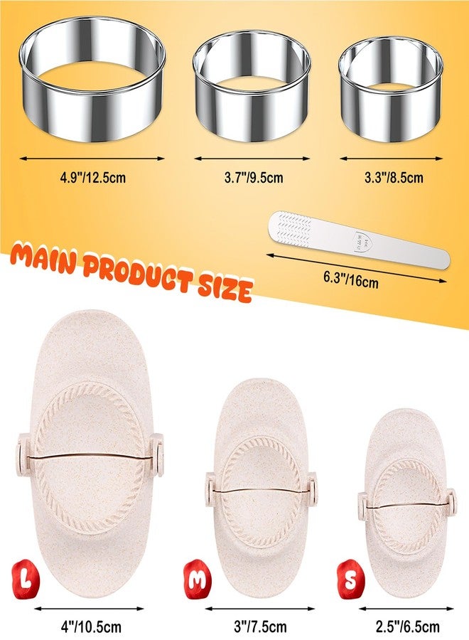 طقم صنع الزلابية من ناموبي مكون من 7 قطع - طقم صنع إمبانادا متكامل مع قوالب ضغط وقواطع دائرية، أدوات مطبخ خالية من مادة BPA للطبخ المنزلي، هدية ممتعة للعائلة/الأصدقاء (بيج) - Image 2