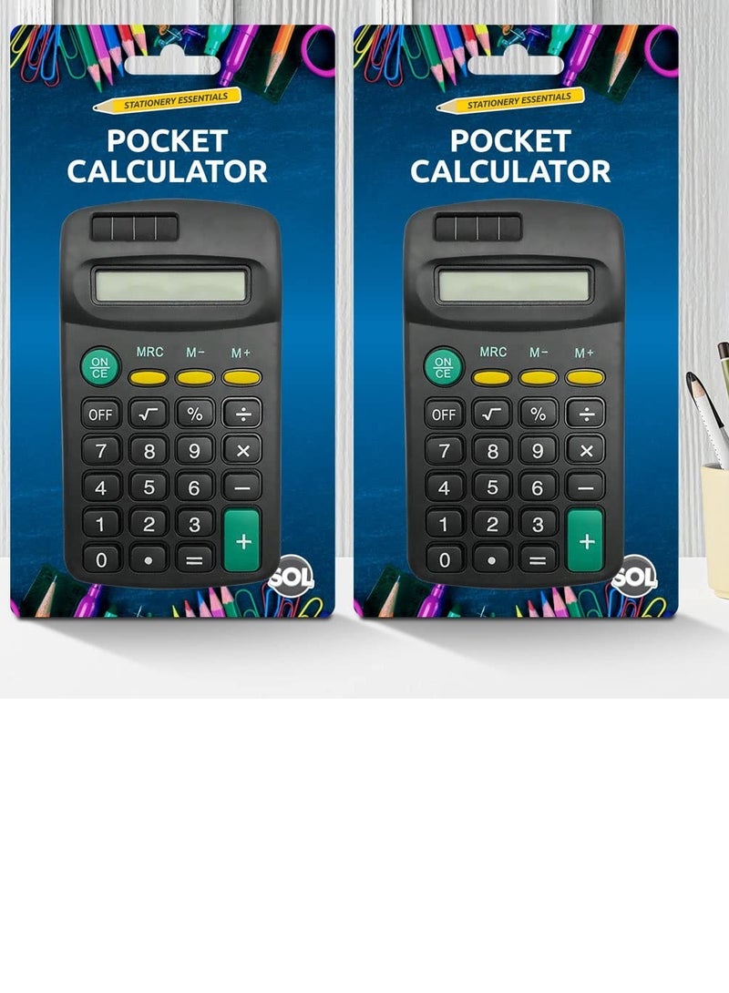 Generic Pocket Size Mini Calculators Handheld Angled 8-Digit Display Calculator Basic Standard Calculators Small Accounting Desktop Calculator for Office School and Home (2 Pieces) - Image 5
