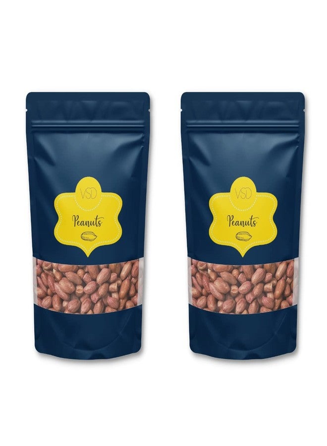 VSD Premium Natural Peanuts with Skin (Moongfali Dana) - Pink Ground Fresh Nuts - Rich Protein Healthy Snack - 500g (250g x 2) - Image 1