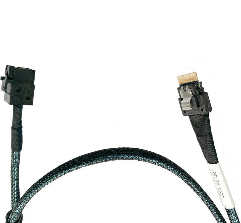 DiliVing SlimSAS 4X to MiniSAS HD 4X, SFF-8654 38pin to SFF-8643 36pin Cable, 80cm, 24Gbps SAS, 8GT/s PCIe, SAS3.0 Compatible, Server Compatible - Image 2