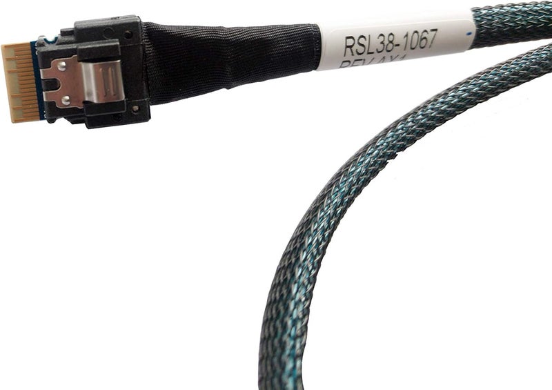 DiliVing SlimSAS 4X to MiniSAS HD 4X, SFF-8654 38pin to SFF-8643 36pin Cable, 80cm, 24Gbps SAS, 8GT/s PCIe, SAS3.0 Compatible, Server Compatible - Image 4