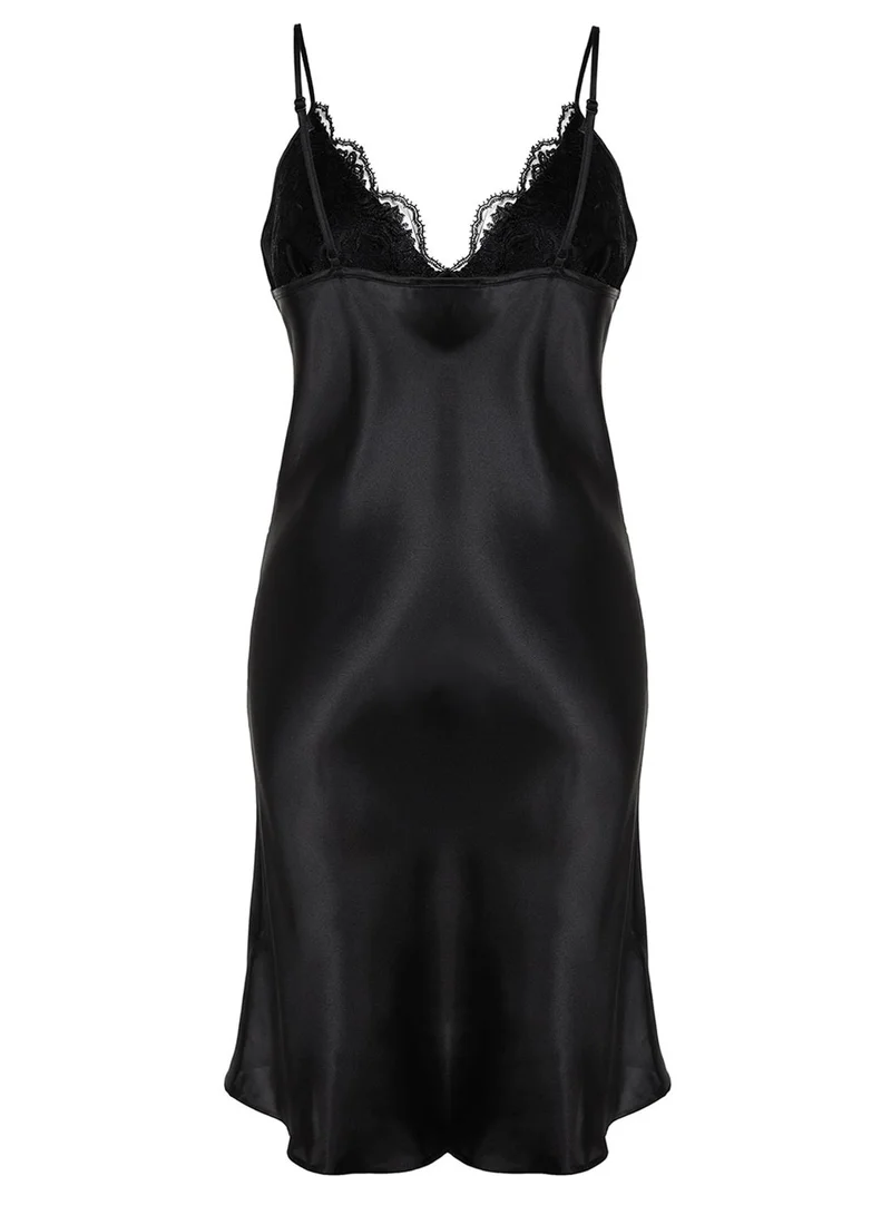 Trendyol Curve Plunge Neck Lace Nightdress