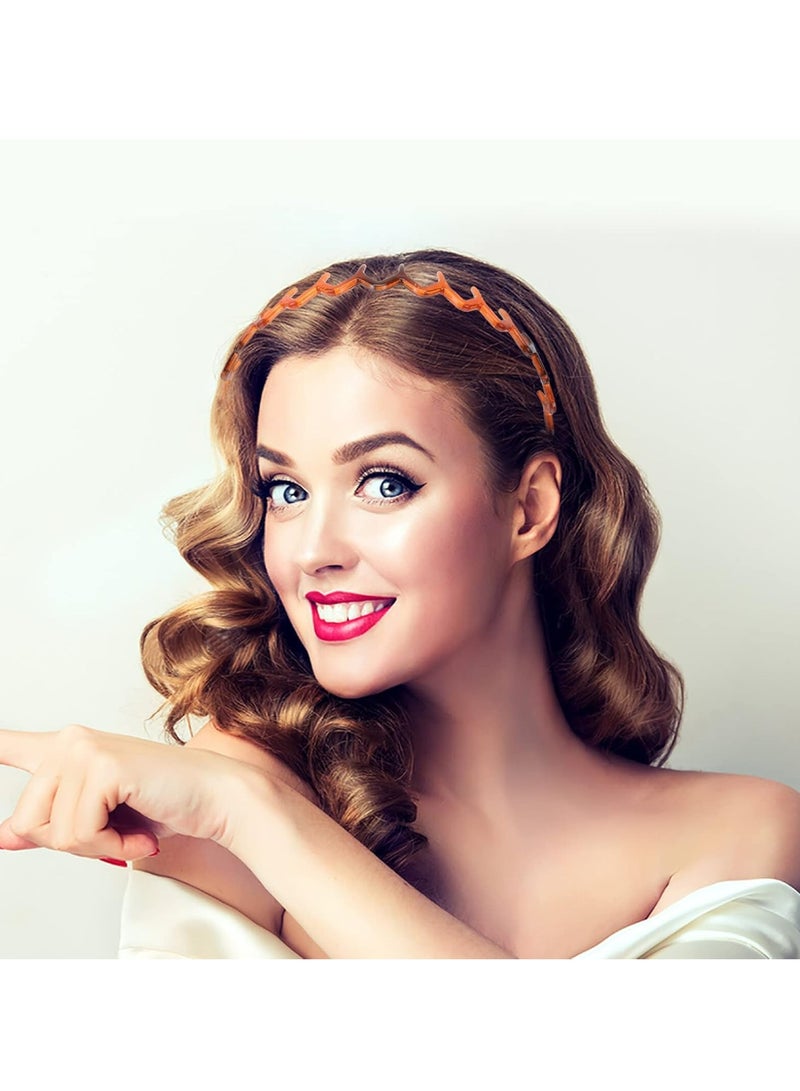 إسكدنيا 2 قطعة عقال أسنان بلاستيكي، مشط أسنان قرش مريح، عصابة شعر متعرجة متعرجة - Image 4