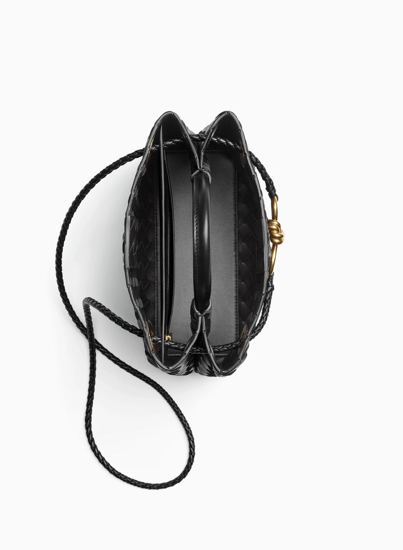 BV Small Andiamo Top Handle Bag in Intrecciato Leather - Image 4