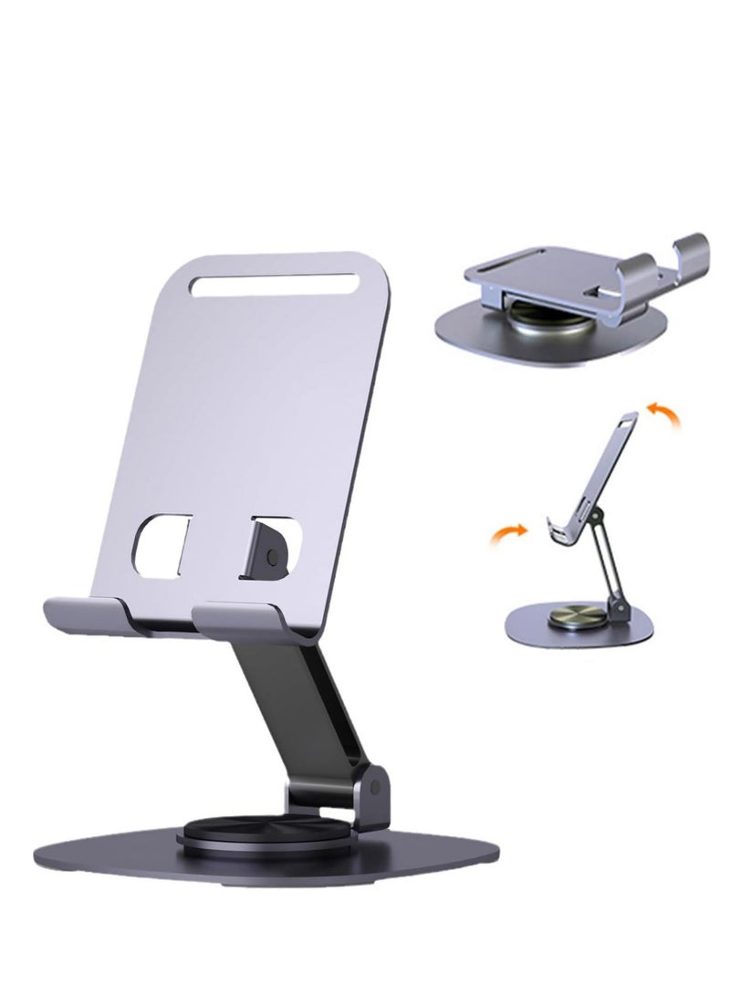 JBQ "JBQ Foldable Metal Phone Stand--360 Rotating Desk Mount, Adjustable Holder for Smart Phone Stand & Tablets, Sturdy & Portable" - Image 2