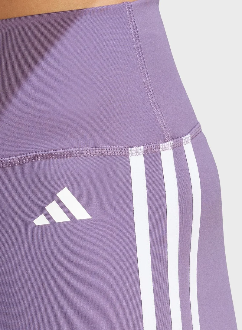 adidas بنطال ليقنز بخصر عالي وخطوط الماركة
