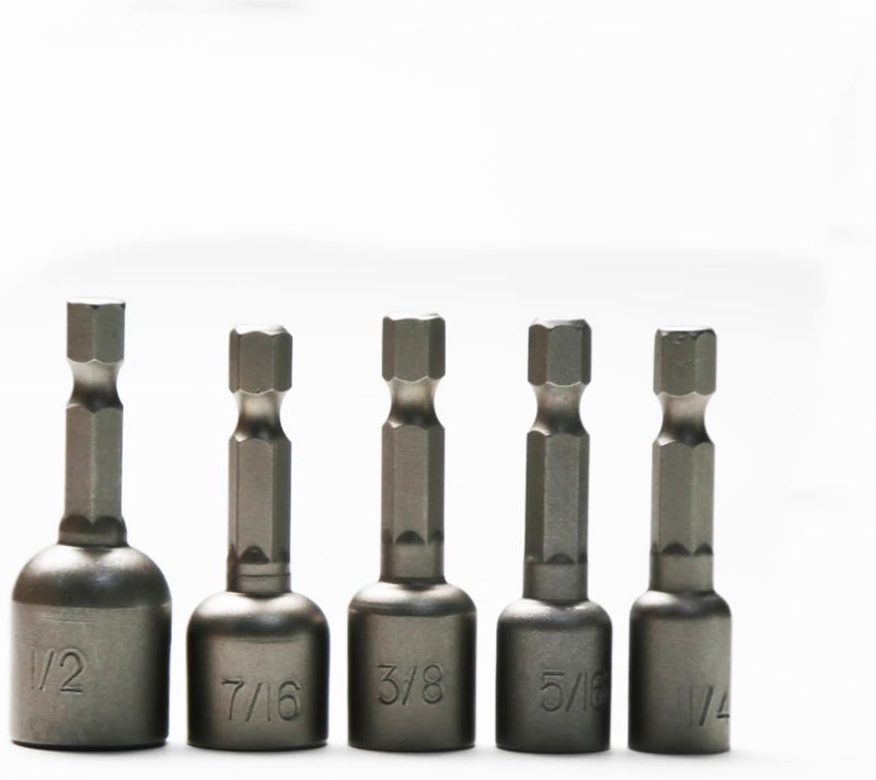 TEMO 5 pc Impact Ready Nut Driver Magnetic Nutsetter Set 1/4 Inch, 5/16 Inch, 3/8 Inch, 7/16 Inch, 1/2 Inch - Image 5