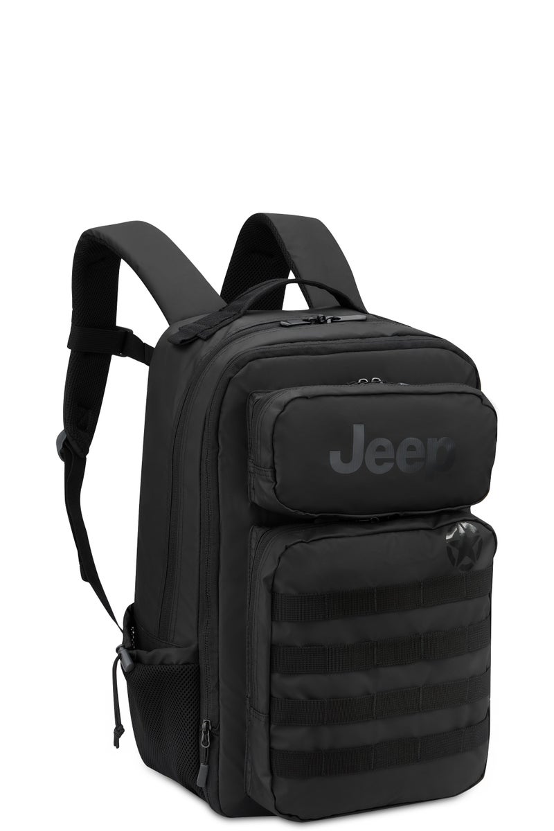 جيب حقيبة ظهر مبطنة JEEP TACTICAL للابتوب باللون الأسود مقاومة للماء، مناسبة لأجهزة حتى 15.6 بوصة، مع حقيبة غداء مجانية باللون الأخضر العسكري (Army Green) – طقم مكون من قطعتين. - Image 2