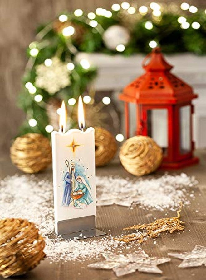 Flatyz Candles Winter Birds White Candle - Flat, Decorative, Hand Painted Candle Gifts for Women or Men - 6 inches - Image 3