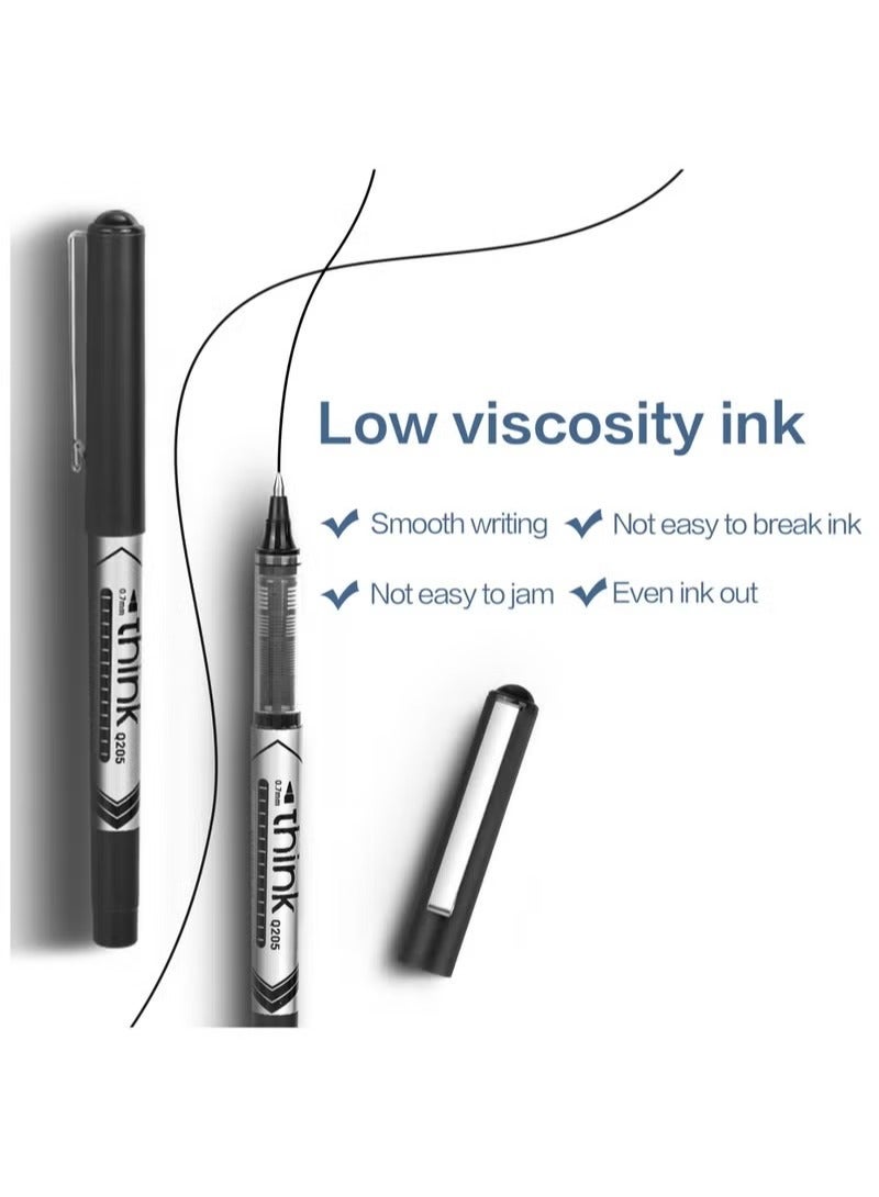 Deli قلم رولر بال 12 قطعة من دلي بقطر 0.7 مم حبر أسود - Image 3