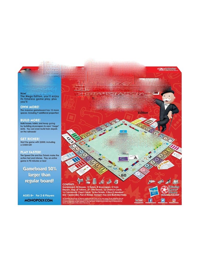 general Monopoly The Mega Edition by Winning Moves Games USA, a Bigger and Faster Version of Monopoly with the Speed Die for 2 to 8 Players, Ages 8 and up - Image 2