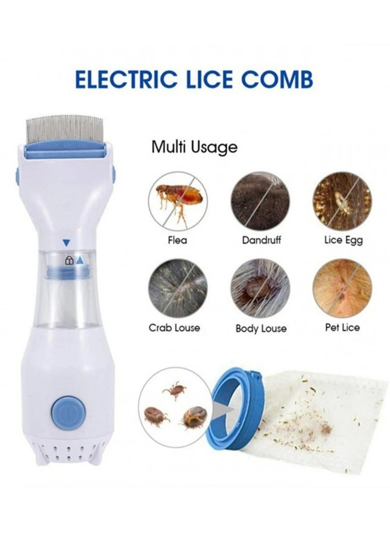 شفاء الحياة مشط كهربائي للقمل - مشط كهربائي خالٍ من المواد الكيميائية لإزالة القمل من البشر والحيوانات الأليفة | مشط كهربائي أبيض للقبض على الصئبان لعلاج القمل بشكل آمن وفعال في القطط والكلاب والأطفال - Image 4