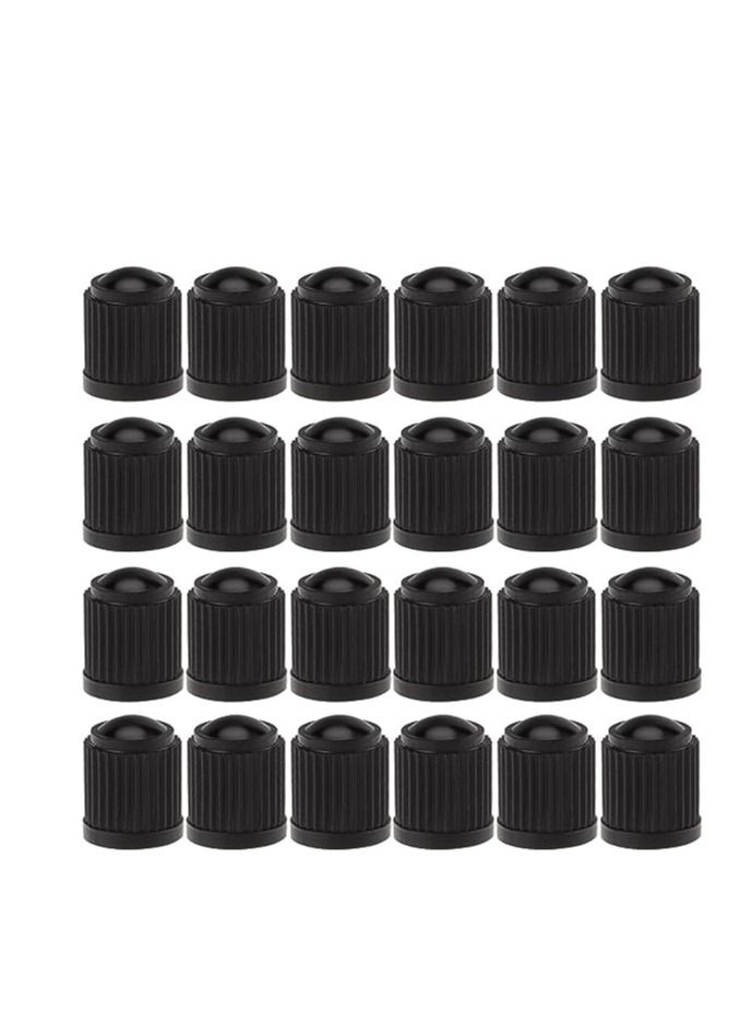 Sunmns 24 Pack Tyre Valve Dust Caps for Car, Motorbike, Trucks, Bicycle (Black)