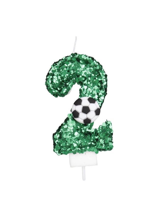 LAMAY Number birthday candles, football-themed number candles, luxurious cake decorations, perfect for winter birthday parties, weddings, anniversaries, family gatherings, children and adults (number 2). - Image 1