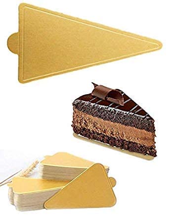APSAMBR-50-Pack Mini Triangle Cake Bases Golden Dessert Display Stand for Wedding Party Cake Pastry Cup (Triangle Cake Base) - Image 1