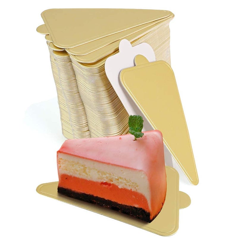 APSAMBR-50-Pack Mini Triangle Cake Bases Golden Dessert Display Stand for Wedding Party Cake Pastry Cup (Triangle Cake Base) - Image 2