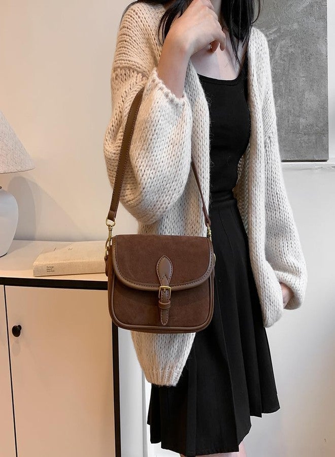 TYATVS Brown Suede Bag - Women's Trendy Crossbody Satchel for Fall - Image 3