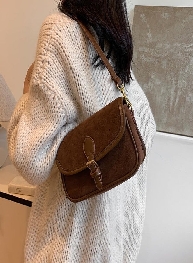 TYATVS Brown Suede Bag - Women's Trendy Crossbody Satchel for Fall - Image 2