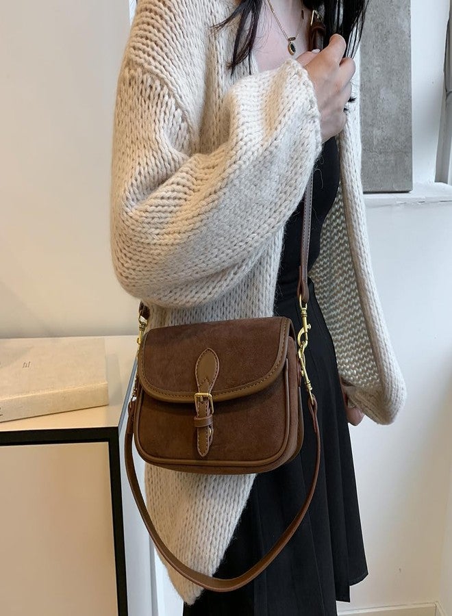TYATVS Brown Suede Bag - Women's Trendy Crossbody Satchel for Fall - Image 4