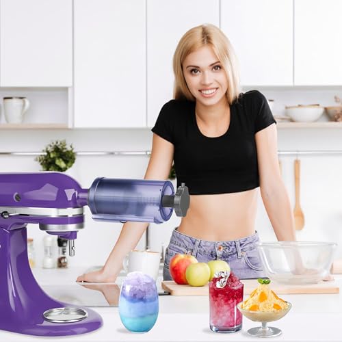 Jooke Shaved Ice Attachment for Kitchenaid Stand Mixer,Ice Crushers for Home Use,Homemade Shaved Ice Maker,Snow Cone Machine for Kitchenaid Ice Shaver with 8 Reusable Ice Cube Mold,Instruction Manual - Image 2