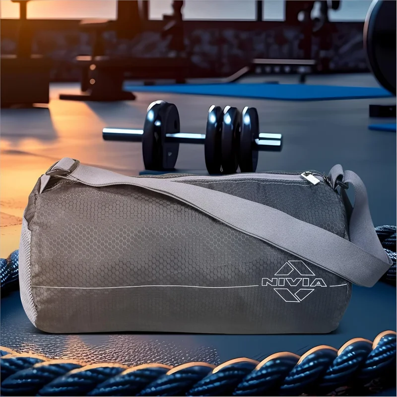 نيفيا Nivia Polyester Gym Bag - Grey