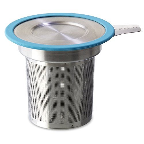 FORLIFE Brew-in-Mug Extra-Fine Tea Infuser with Lid, Turquoise - Image 1