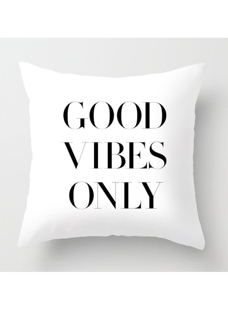 16x16 inch Throw Pillow for Home Decor with Stuffing Good Vibes Only Quote Pillow