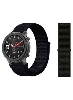 PROMASS Nylon Loop Replacement Band 22mm for Amazfit GTR 47mm Dark Black 