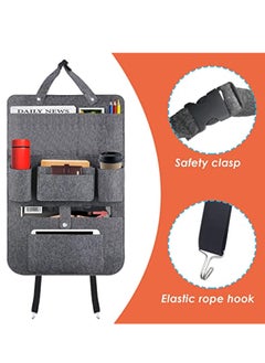 KASTWAVE Car Seat Organiser, Car Organiser Back Seat For Kids, Backrest Protector Car, Car Organiser Seat, Premium Felt Car Seat Back Organiser, Car Seat Storage  - Image 3