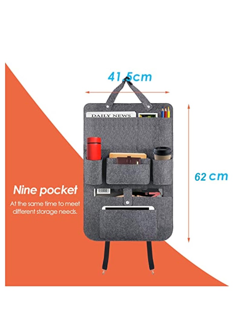 KASTWAVE Car Seat Organiser, Car Organiser Back Seat For Kids, Backrest Protector Car, Car Organiser Seat, Premium Felt Car Seat Back Organiser, Car Seat Storage  - Image 5