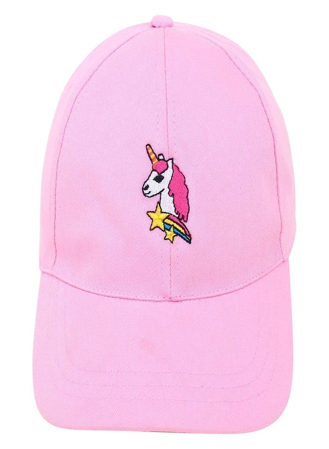 Niue Boys & Girls Unicorn Cotton Bbaseball Cap (Pink) - Image 2