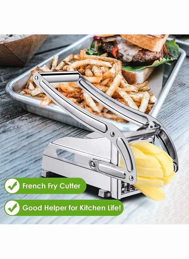Hihonor French Fry Potato Cutter with 2 Blades for Potato Slicer French Fries, Stainless Steel Press French Fries Cutter for Potato Cucumber Carrot Onion Vegetables  - Image 5