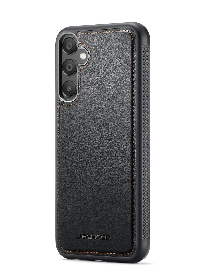 جيهود جراب حمايه من الجلد الصناعي الفاخر  متوافق مع  Samsung Galaxy A15 (اسود) - Image 1
