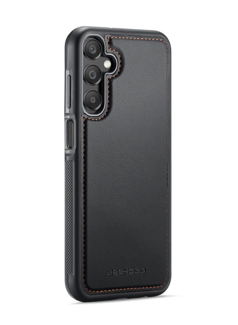 جيهود جراب حمايه من الجلد الصناعي الفاخر  متوافق مع  Samsung Galaxy A15 (اسود) - Image 2