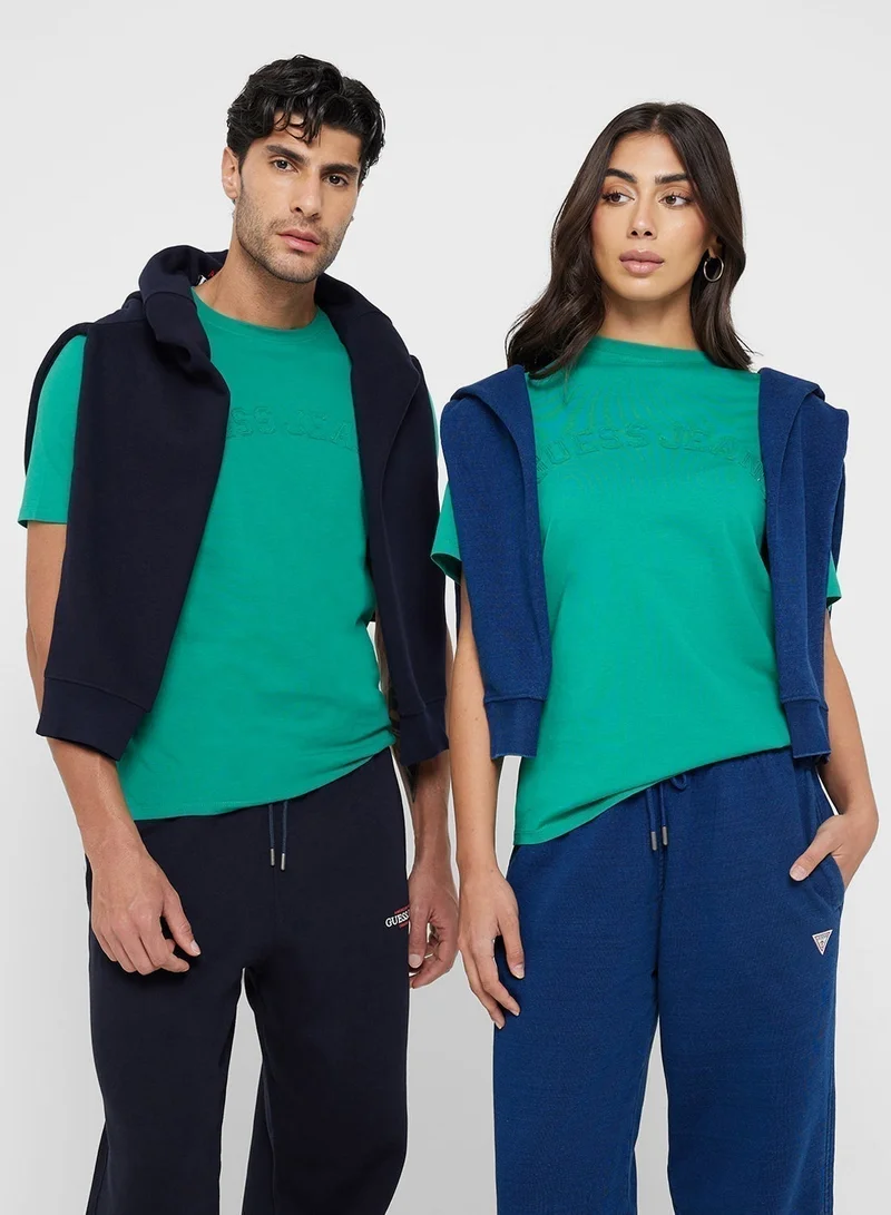 GUESS Unisex Logo Crew Neck T-Shirt