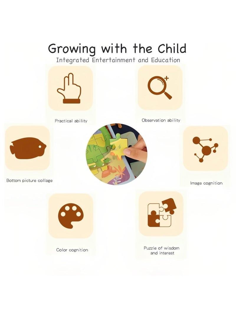 ألعاب الأحجية المغناطيسية للأطفال من 4 إلى 8 سنوات، ألعاب تعليمية وألعاب روضة للأطفال، هدايا مثالية للأطفال، أحجية للأولاد والبنات من 3 إلى 6 سنوات (ديناصور) - Image 2