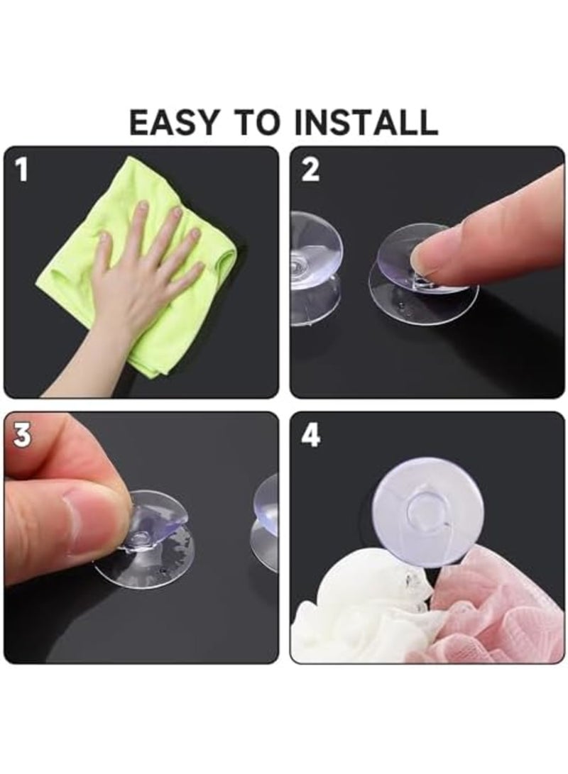Luckam 20pcs Double Sided Suction Cups, Clear Silicone Heavy Duty Bumpers 30mm, Multi-Purpose Glass Sucker Pads for Desk, Bathroom Hooks, Small Suction Cups for Mirrors and Windows (Transparent) - Image 5