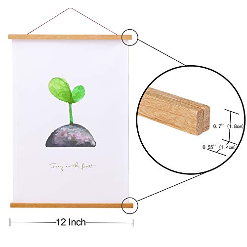 FALAMON Magnetic Poster Hanger Frame, 12x16 12x18 12x24 Teak Wood Magnet Poster Frame for Posters, Prints, Photos, Pictures, Maps, Scrolls, and Canvas Artwork - Image 4