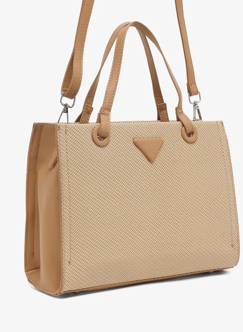 Khizana Beige top handle strcutured satchel with strap for Women | Best Price UAE