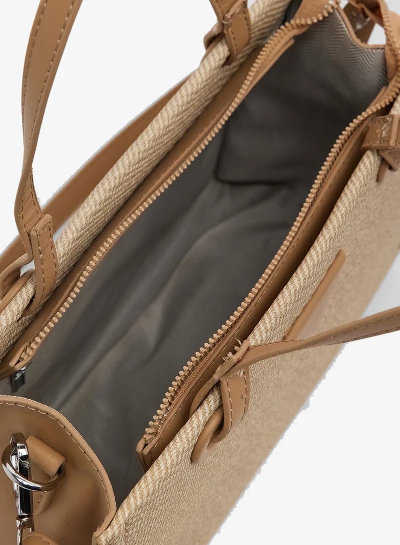 Khizana Beige top handle strcutured satchel with strap for Women | Best Price UAE