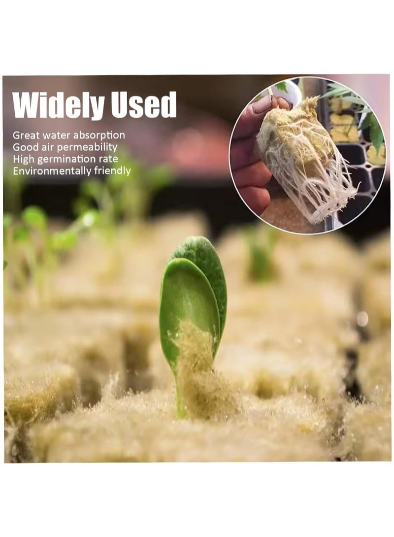 ايكانبو 50 قطعة من مكعبات الصوف الصخري للحديقة، قرون الزراعة المائية، سدادات بدء الزراعة المائية بدون تربة، الشتلات، قصاصات الاستنساخ وإكثار النباتات (2.5*2.5*2.5 سم) - Image 4