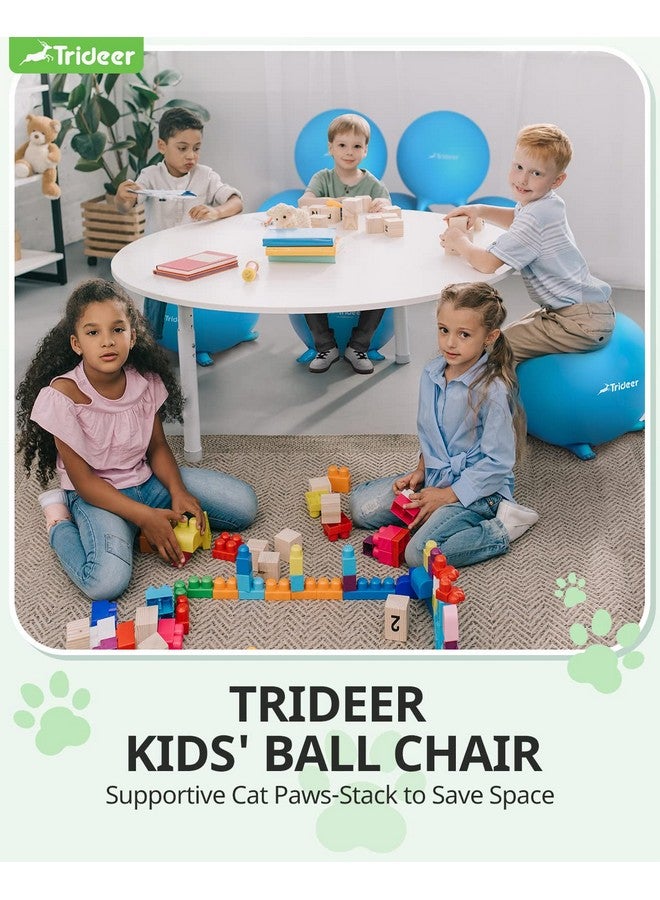 Trideer Trideer Flexible Seating for Classroom Elementary, Yoga Ball Chairs for Kids, Wobble Chair of School Supplies for Sensory Kids, Student Desk Chairs for Homeschool (Blue, 55cm)  - Image 3